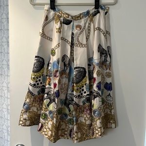 Tibi scarf patterned silk midi skirt